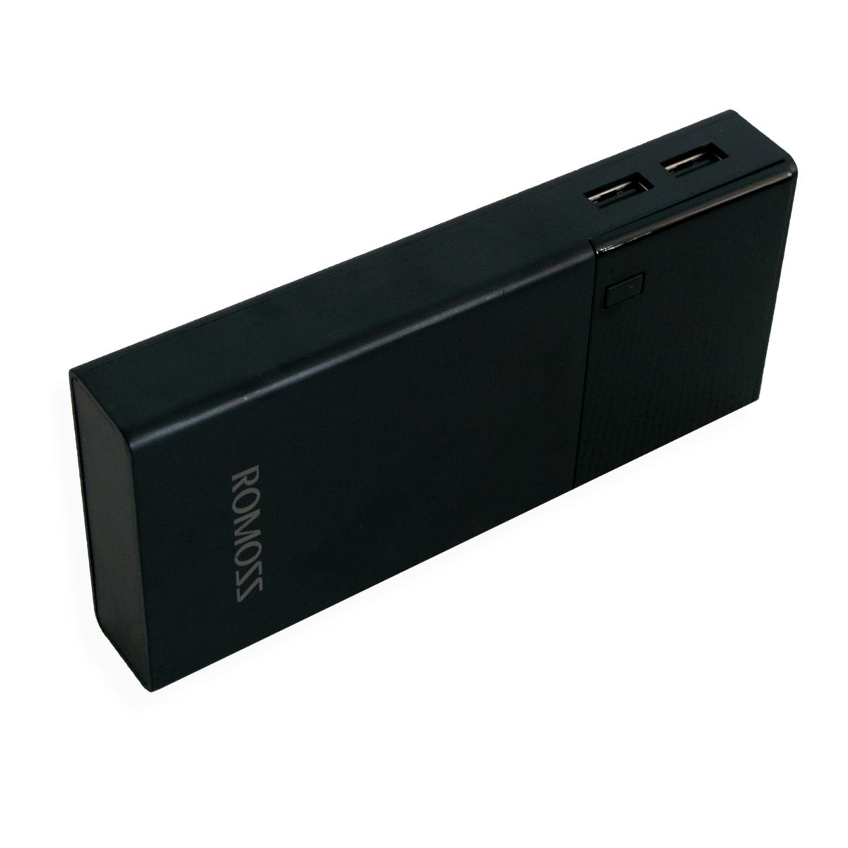 Павербанк 20000 mAh 2.1А Romoss KC12 з ліхтариком Чорний (1009434-Black) - фото 6