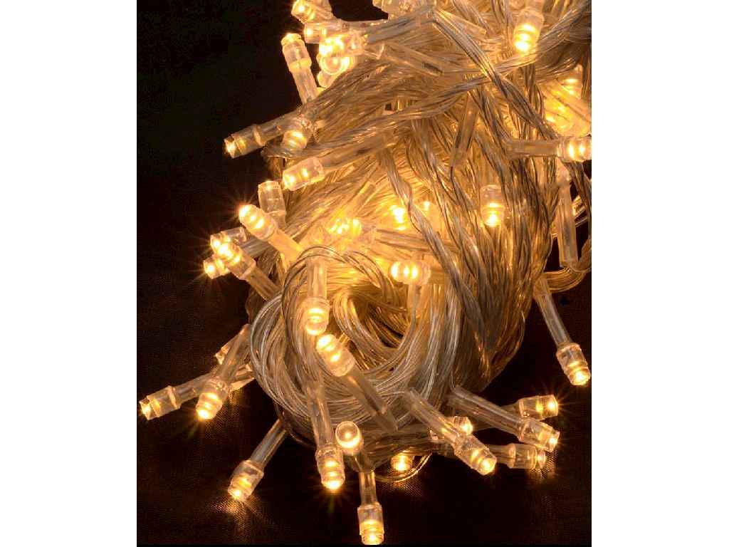 Гірлянда 100LED 6 м Теплий білий/Прозорий провід (1110-07)