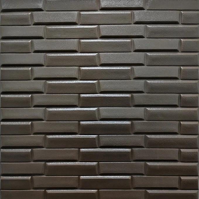 Панели самоклеющиеся 3D Sticker Wall звукоизоляционные 700x770x7 мм кладка Кофейный
