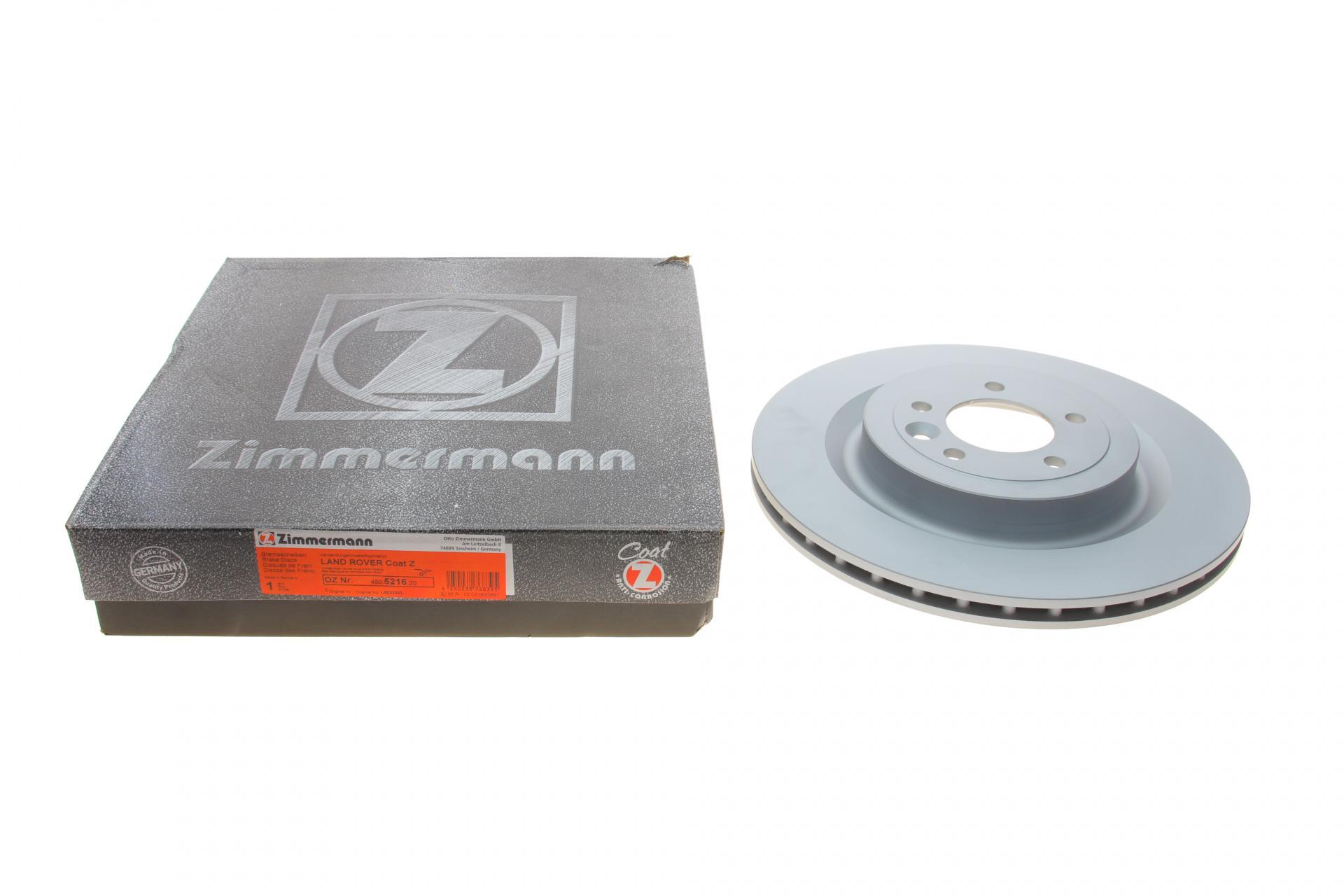 Диск тормозной задний ZIMMERMANN для Land Rover Range Rover 12- 365x25 мм (450.5216.20)