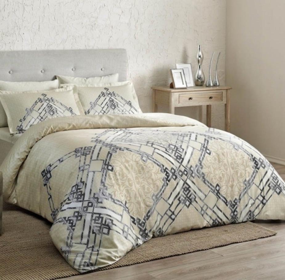 Постельное белье Tac сатин делюкс 100% хлопок neira-beg Бежевый