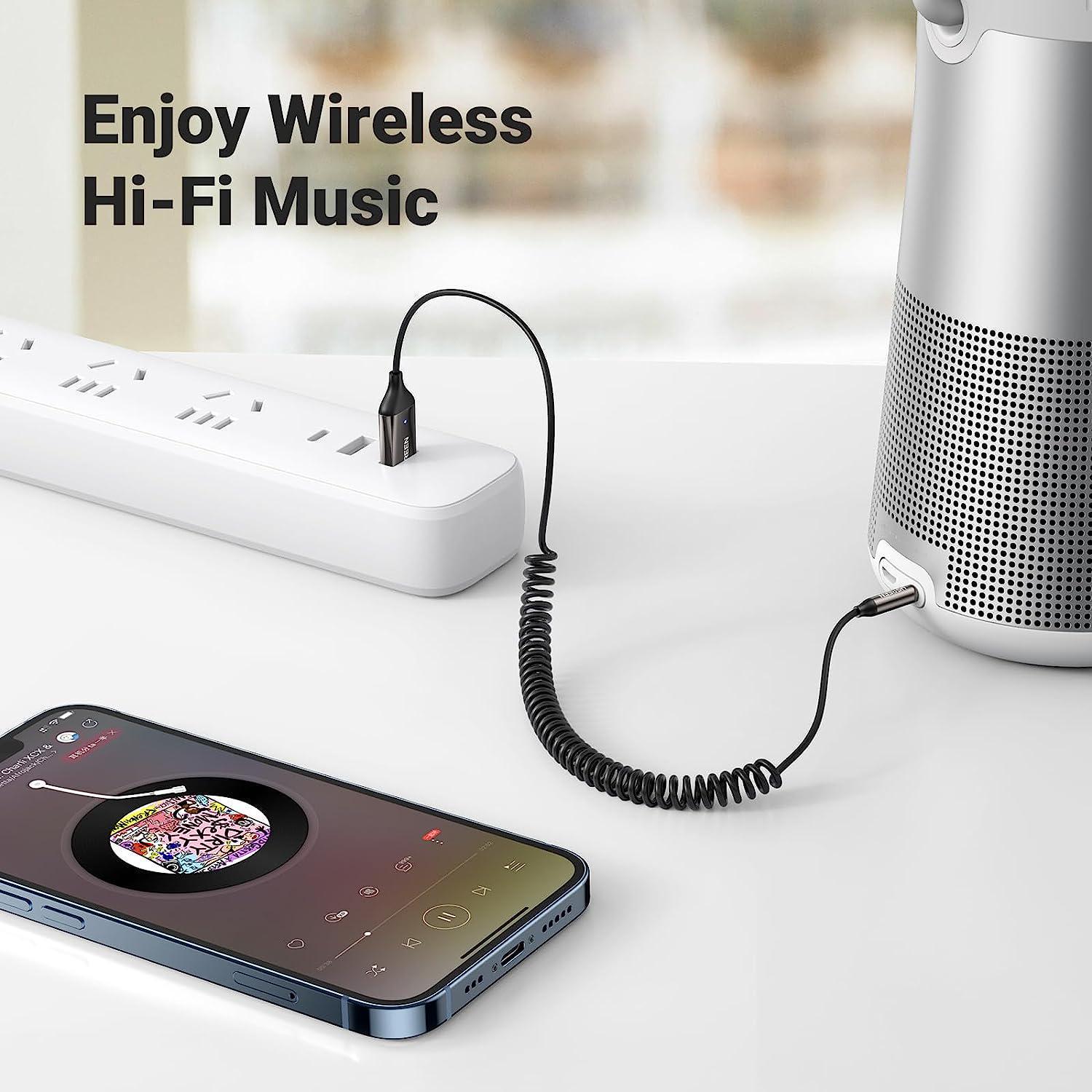 Адаптер UGREEN Bluetooth 5.3 приемник USB-3,5 мм minijack с микрофоном AUX стерео Черный (70601) - фото 9