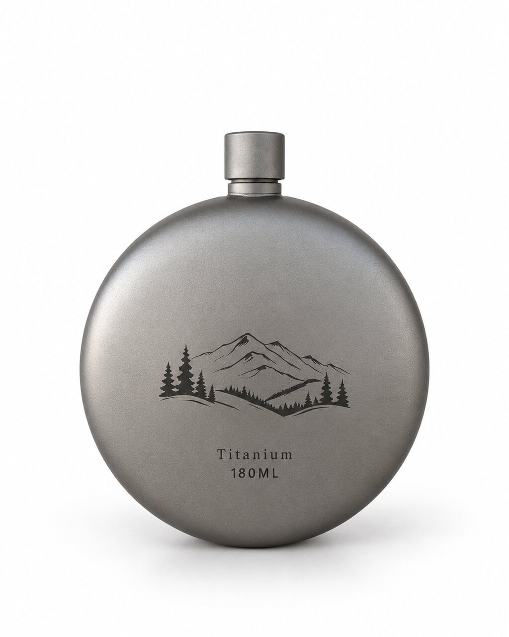 Фляга титановая с гравировкой Карпаты для алкогольных крепких напитков 180 мл матовая с воронкой (FT101KA)