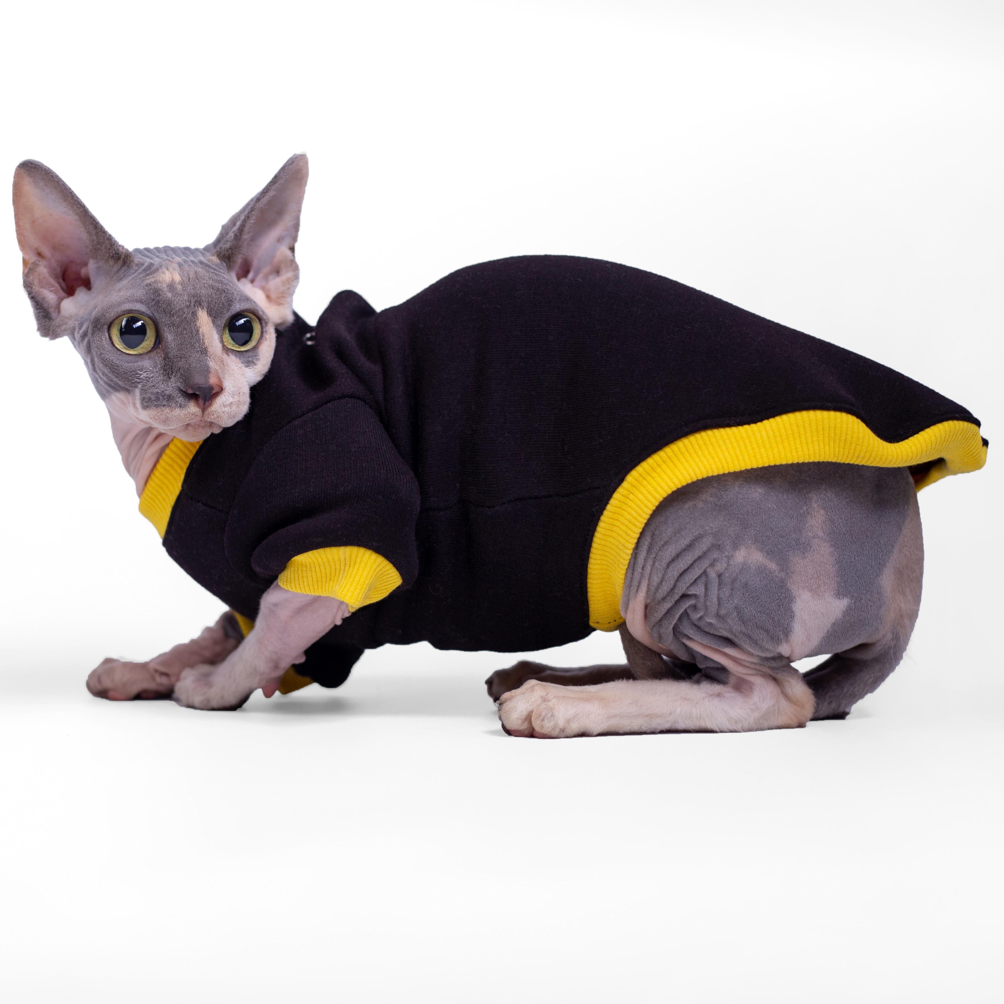 Кофта для кошек с рукавом теплая Style Pets CLASSIC XL Black (448XL) - фото 1