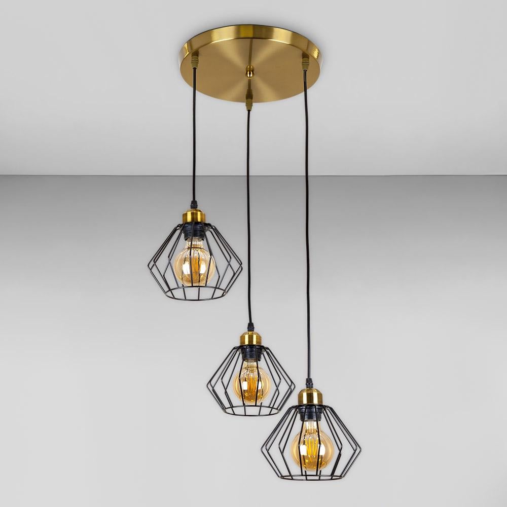 Люстра підвісна Light House LS-17196F-3 BRZ/BK 300 Бронзовий з чорним