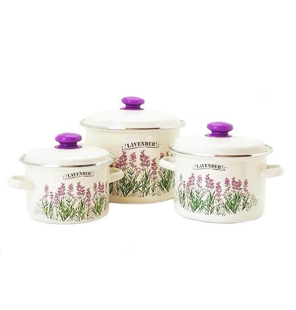 Набір каструль емальованих Epos Лаванда 3 шт. (22-66-000280)