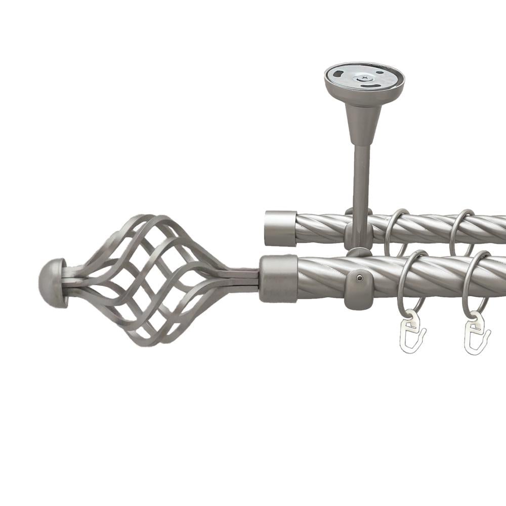 Карниз Orvit Арезо металевий дворядний відкритий до стелі скручена труба кільце металеве 25/19 мм 300 см Сатин (00-00024177)