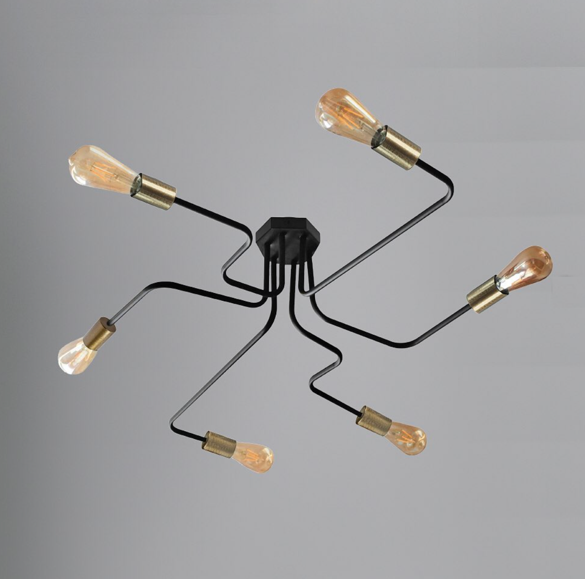 Люстра-паук MSK ELECTRIC Maze с бронзовыми патронами (NL 10084/6 BK+BN)