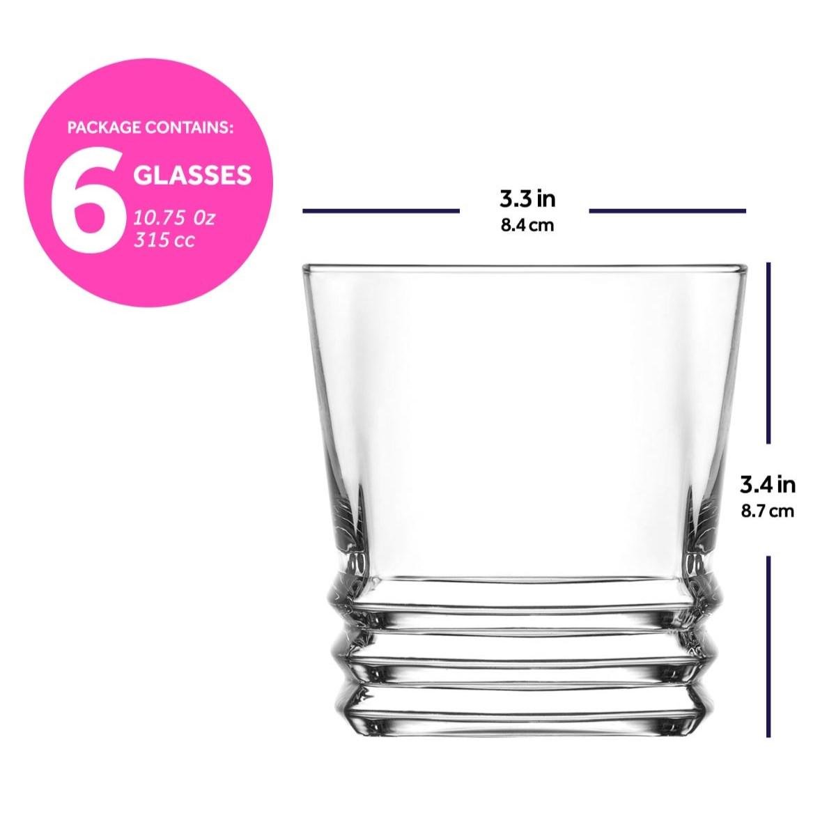 Набор низких стаканов для виски LAV Elegan ELG360 315 мл 6 шт. - фото 6 Набор низких стаканов для виски LAV Elegan ELG360 315 мл 6 шт. - фото 6