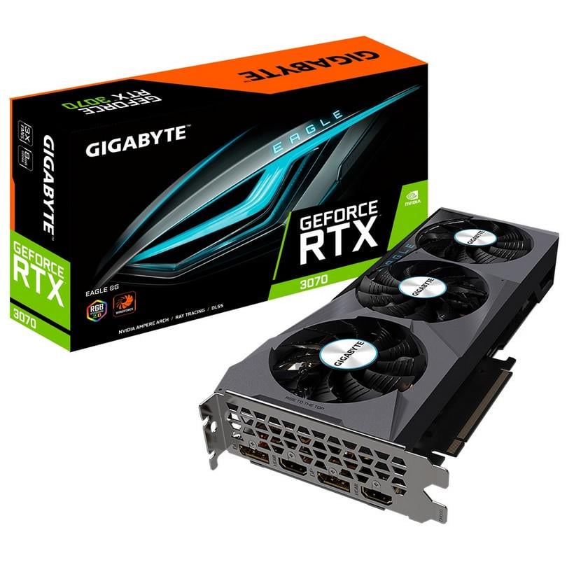 Видеокарта Gigabyte GeForce RTX 3070 8 GB GDDR6 Eagle (GV-N3070EAGLE-8GD 2.0 LHR)