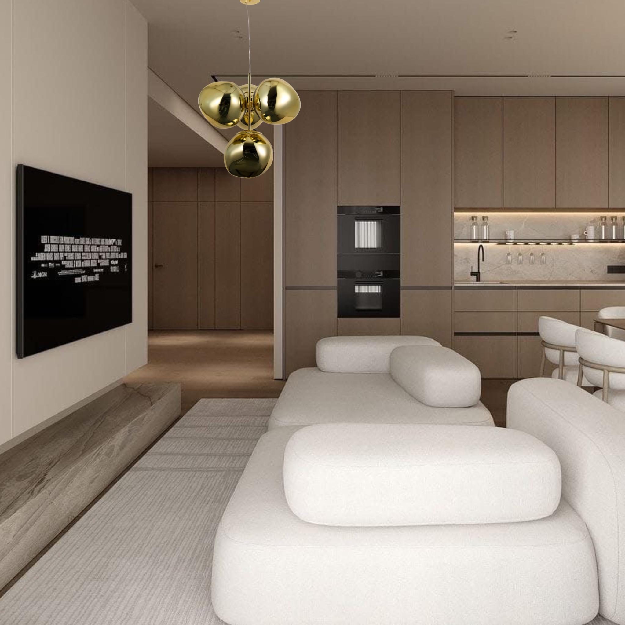 Люстра дизайнерська Melt з плафонами 18 см Золотистий (93-CH01-4) - фото 3 Люстра дизайнерська Melt з плафонами 18 см Золотистий (93-CH01-4) - фото 3