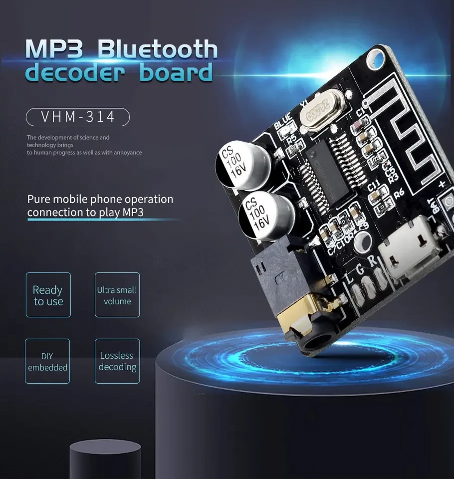 Модуль стерео аудио Bluetooth 5.0 XY-BT-Mini VHM-314 - фото 5