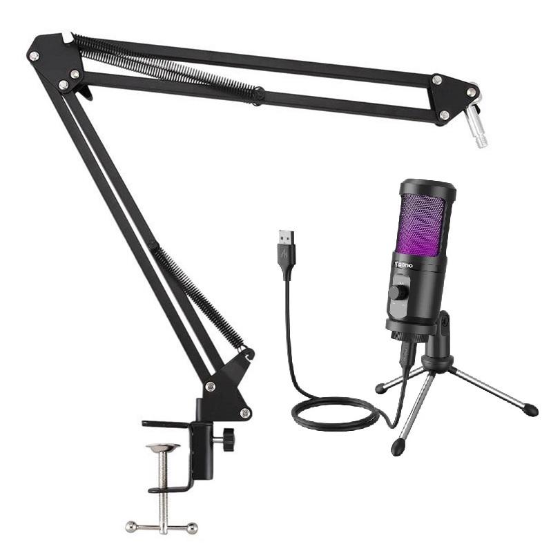 Микрофон Maono PM461TR RGB конденсаторный для ПК c LED подсветкой + стойка Микрофон Maono PM461TR RGB конденсаторный для ПК c LED подсветкой + стойка