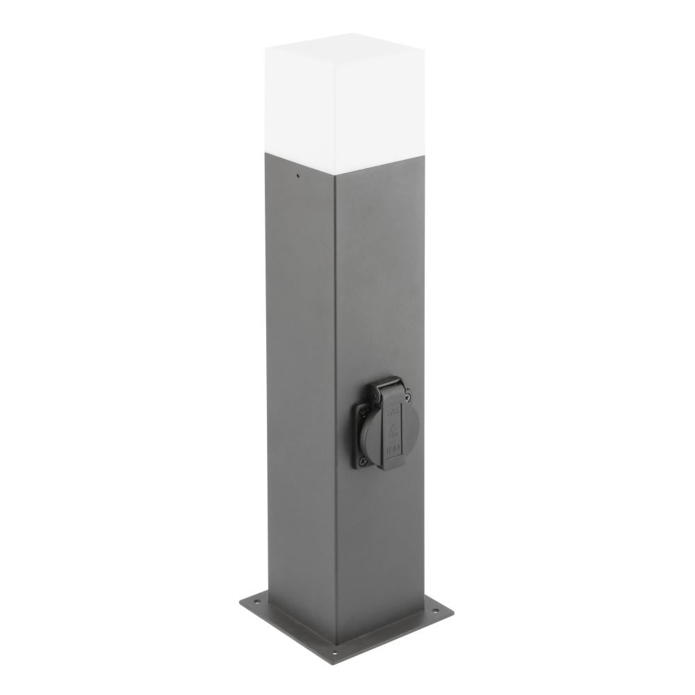 Садовый светильник с розеткой GTV LARGO-P 50 E27 15W IP44 столбик Графит (00000022427)