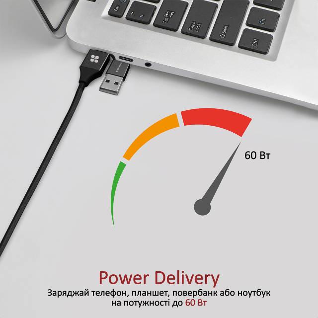 Кабель Promate PentaPower USB-C/USB-А to USB-C/microUSB/Lightning 1,2 м Black - фото 3