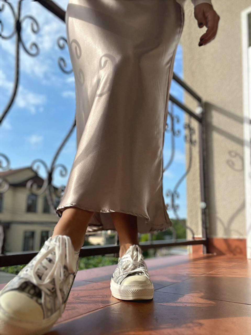 Юбка женская CLEW 0222 шелковая длинная макси S Бежевый (1751) - фото 2 Юбка женская CLEW 0222 шелковая длинная макси S Бежевый (1751) - фото 2