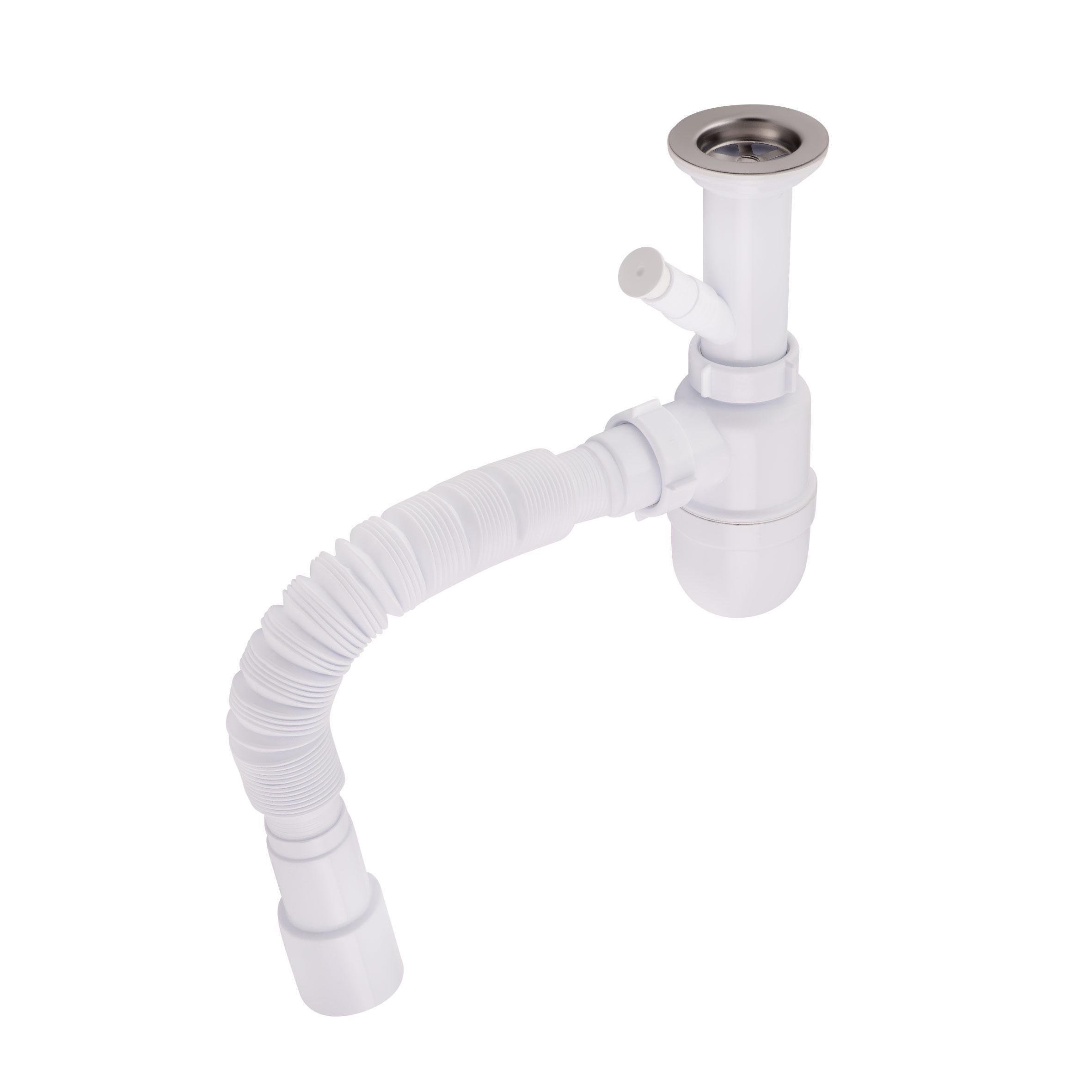 Сифон для раковины Lidz 60 06 Y002 00 с отводом для стиральной машины выход 50 мм White (SD00042762)