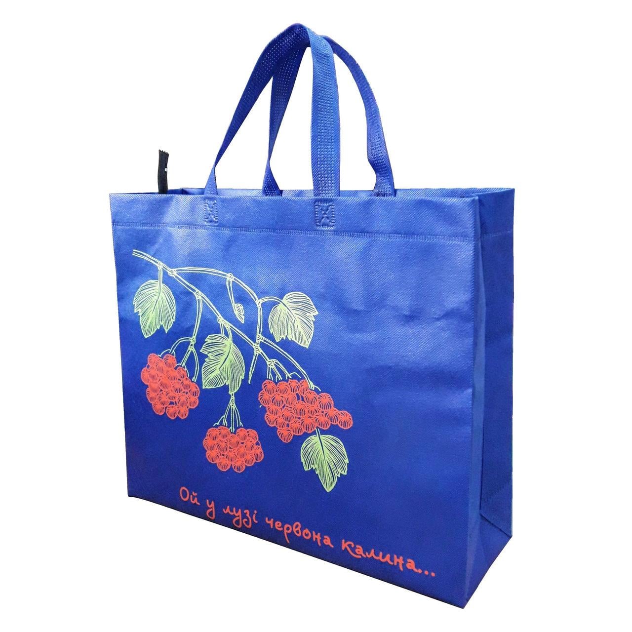 Сумка-шоппер ECOBag №22 Ой у лузі червона калина 37х32х12 см Синий (204807-22си1)