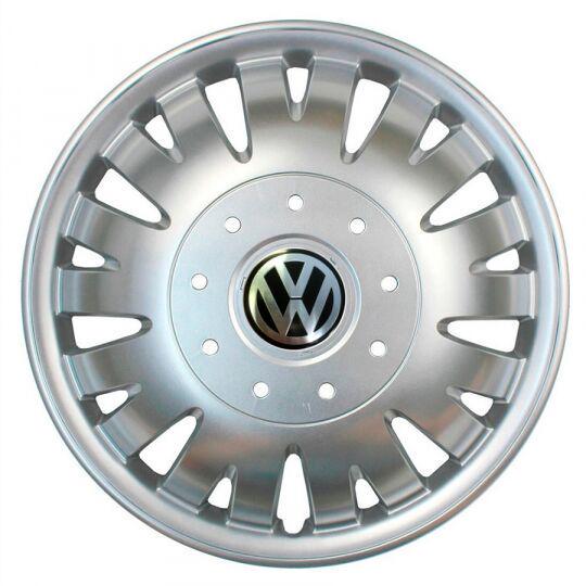 Ковпаки автомобільні SKS 410 R16 з логотипом Volkswagen 4 шт. Сріблястий