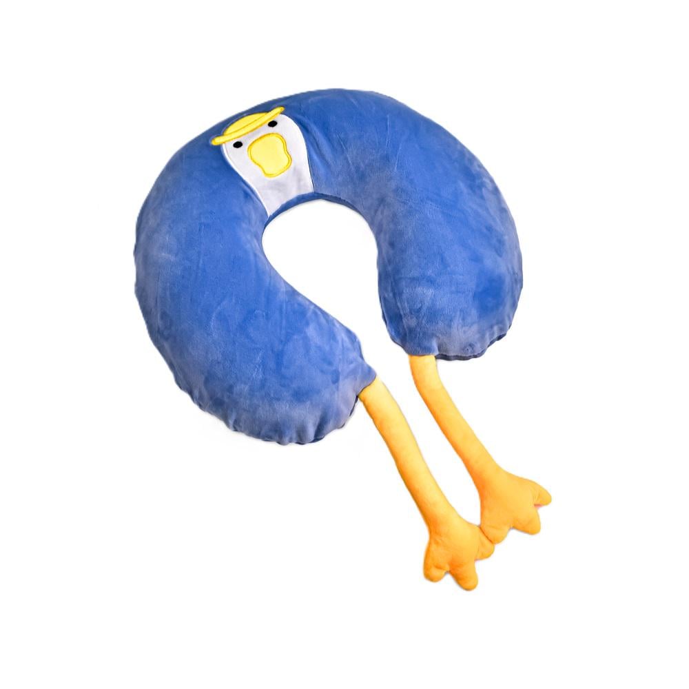 Подушка под шею Stenson R94879 Goose дорожная 30x25 см Синий (25689099)