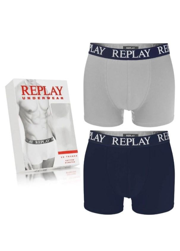 Трусы-боксеры мужские анатомические Replay 2 шт. XXL Темно-Синий/Серый (868687) - фото 2 Трусы-боксеры мужские анатомические Replay 2 шт. XXL Темно-Синий/Серый (868687) - фото 2