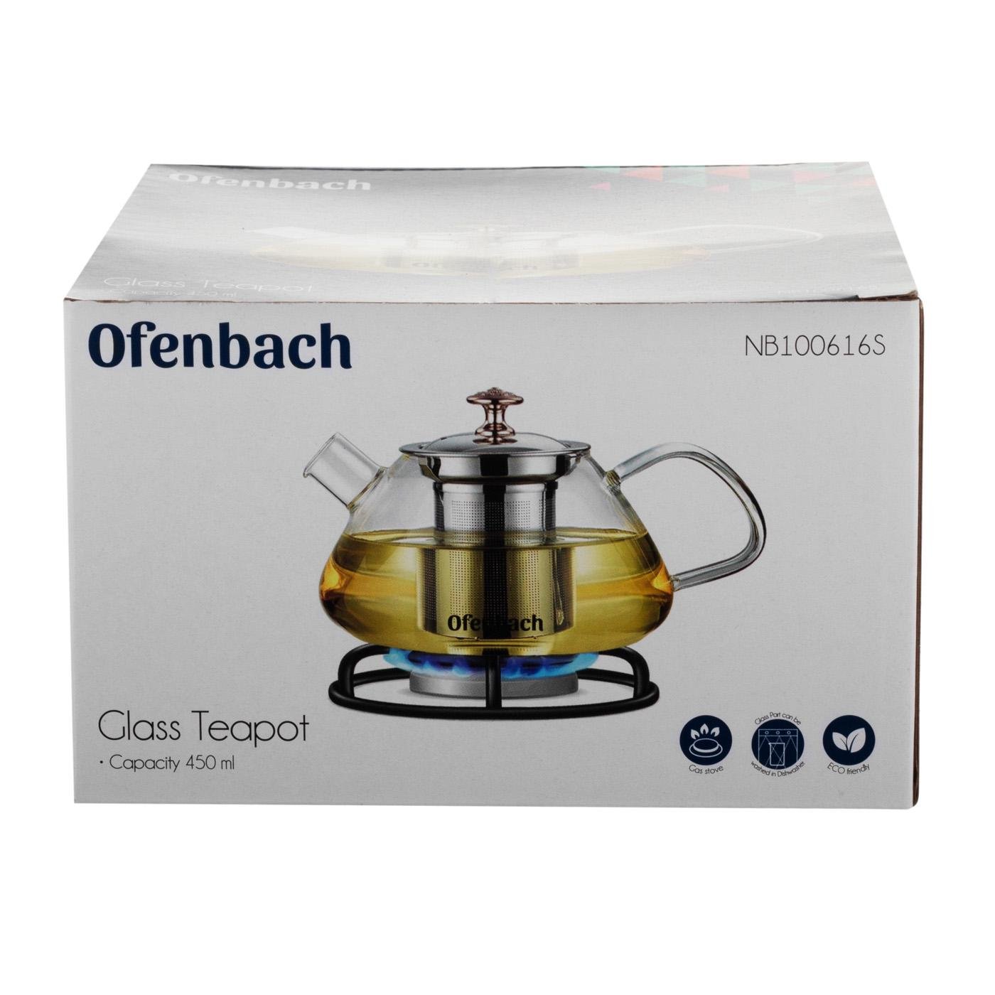 Заварювальний чайник зі знімним ситечком Ofenbach KM-100616S із термостійкого скла 450 мл Прозорий (150-84-100616S) - фото 9 Заварювальний чайник зі знімним ситечком Ofenbach KM-100616S із термостійкого скла 450 мл Прозорий (150-84-100616S) - фото 9