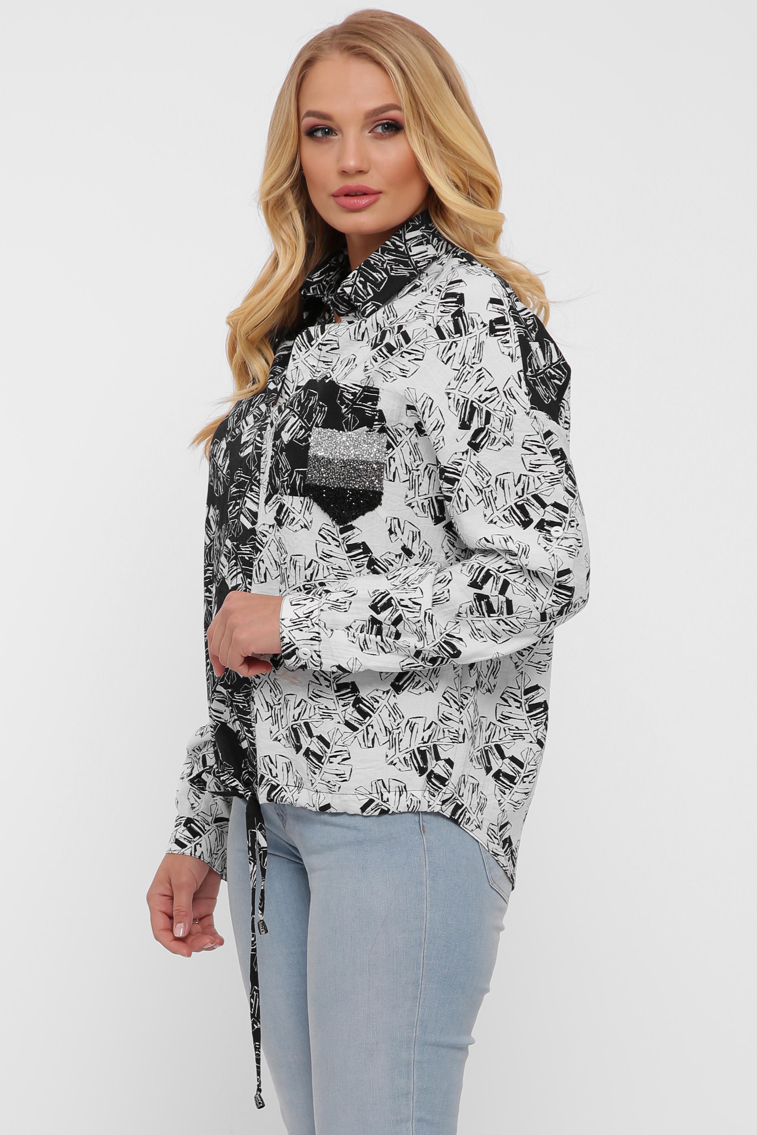 Рубашка VLAVI Тропики р. 54 Черно-белая (127603-54) - фото 2 Рубашка VLAVI Тропики р. 54 Черно-белая (127603-54) - фото 2