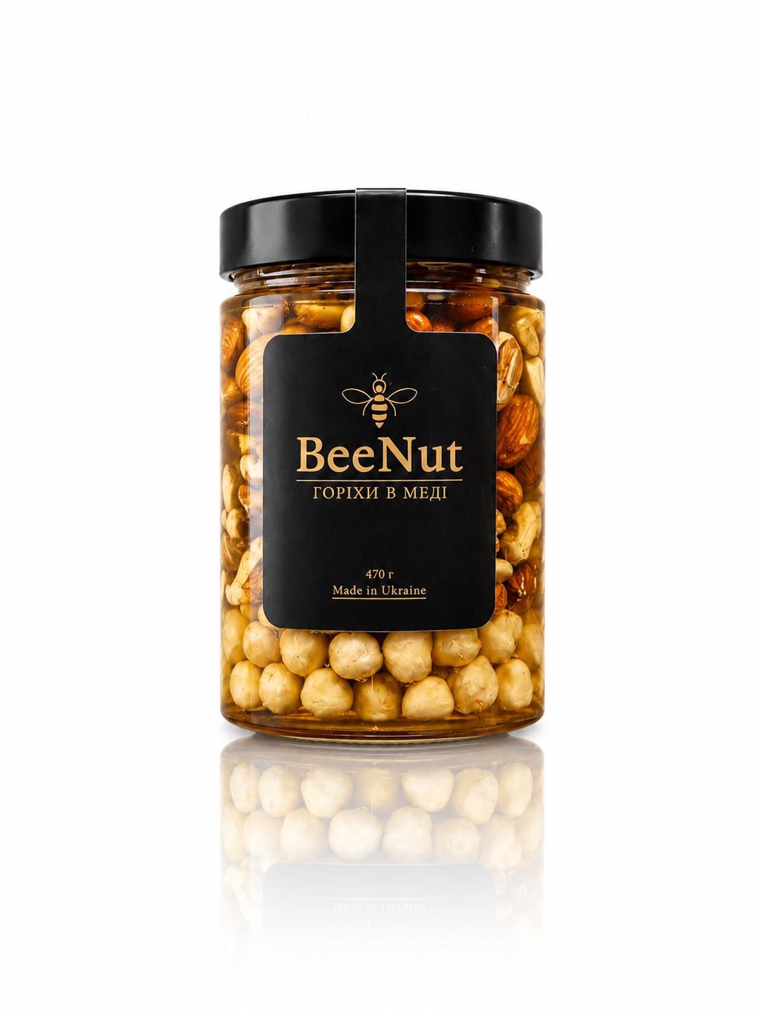 Ассорти орехов в меде BeeNut фундук/кешью/миндаль/грецкий орех 470 г