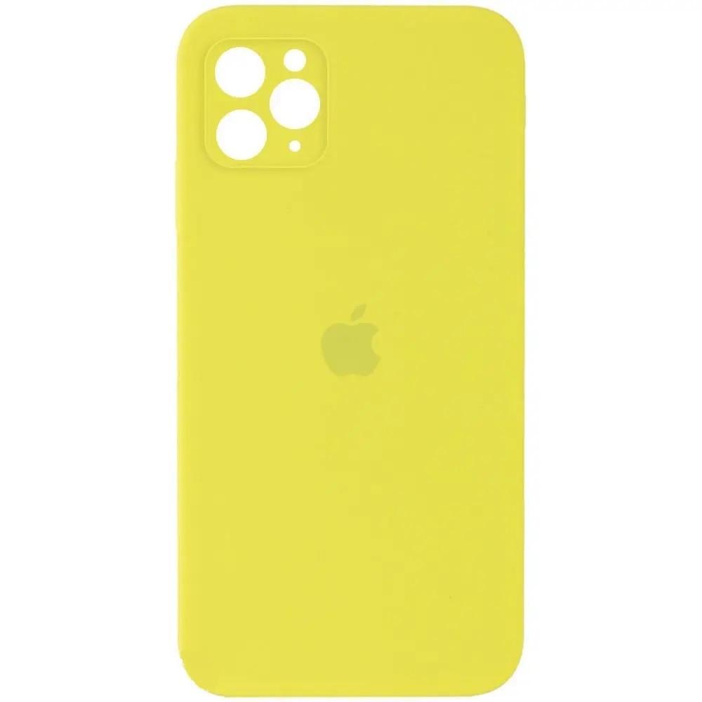 Силіконовий Чохол Накладка з Квадратними Бортиками Silicone Case для iPhone 11 Pro Yellow