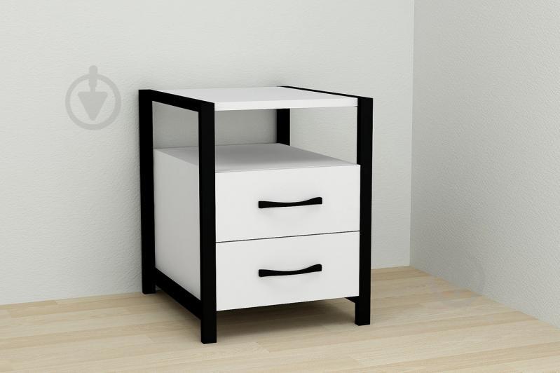 Тумба Ferrum-decor Вивьен 2/2 50x41x40 см Черный с белым (XK00109)