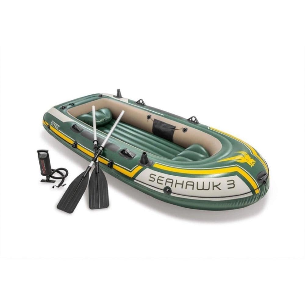 Лодка надувная Intex Seahawk 3 Set и алюминиевые весла/ручной насос Лодка надувная Intex Seahawk 3 Set и алюминиевые весла/ручной насос