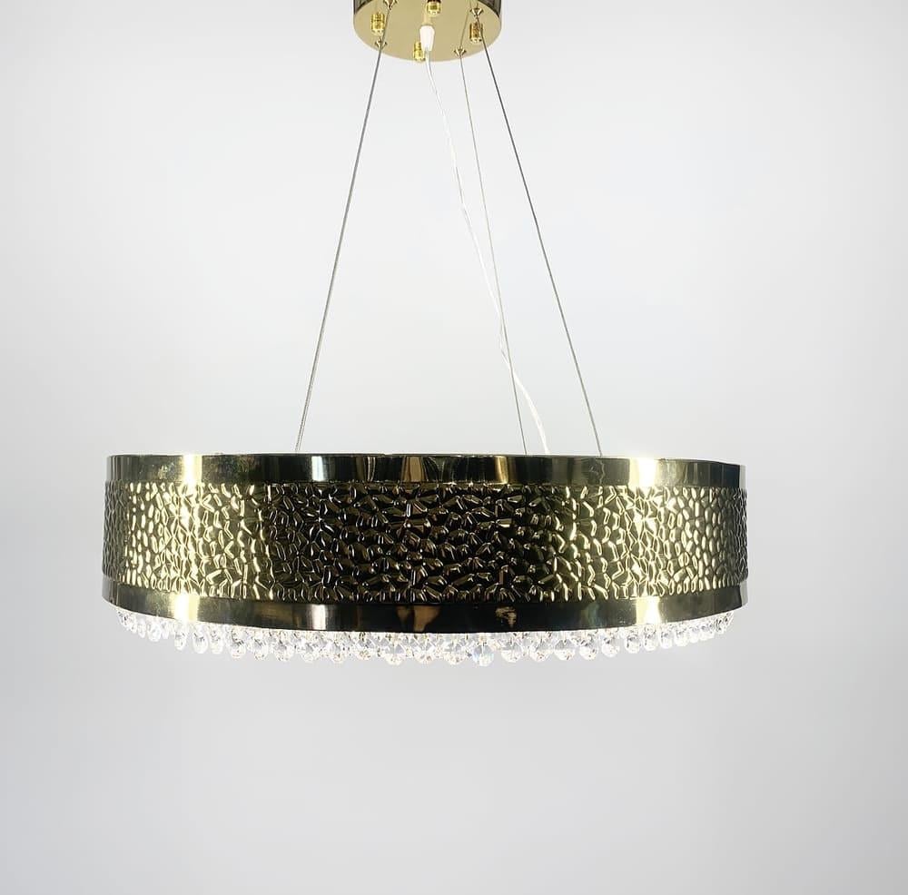 Люстра невероятная дизайнерская с хрусталиками Ø 80 см (D 7300-800 GD)