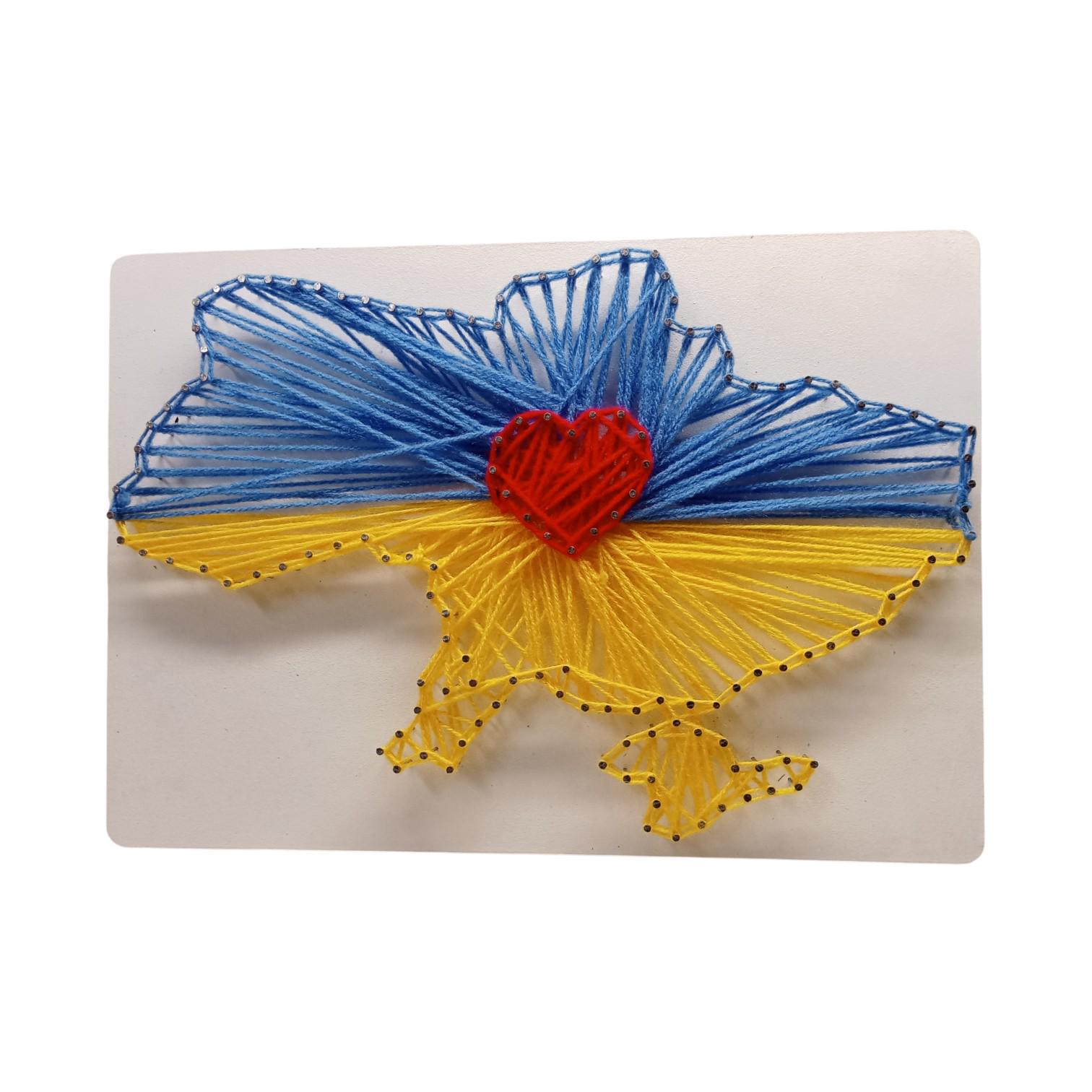 Творчий набір стрінг-арт "Карта України" білий фон А4 (30686695)