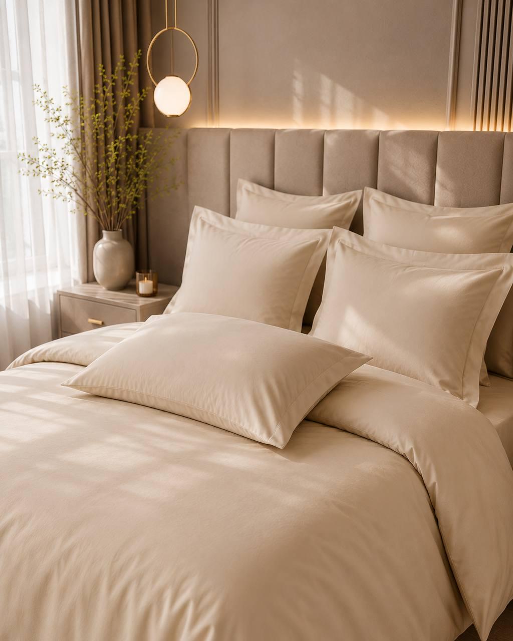 Комплект постільної білизни Issimo Premium сатин сімейний 160x220 см Beige (TC303376397)
