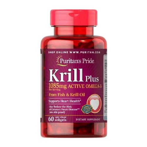 Масло криля Puritan's Pride Krill Oil Plus High Omega-3 Concentrate 1085 мг 60 Softgels Масло криля Puritan's Pride Krill Oil Plus High Omega-3 Concentrate 1085 мг 60 Softgels