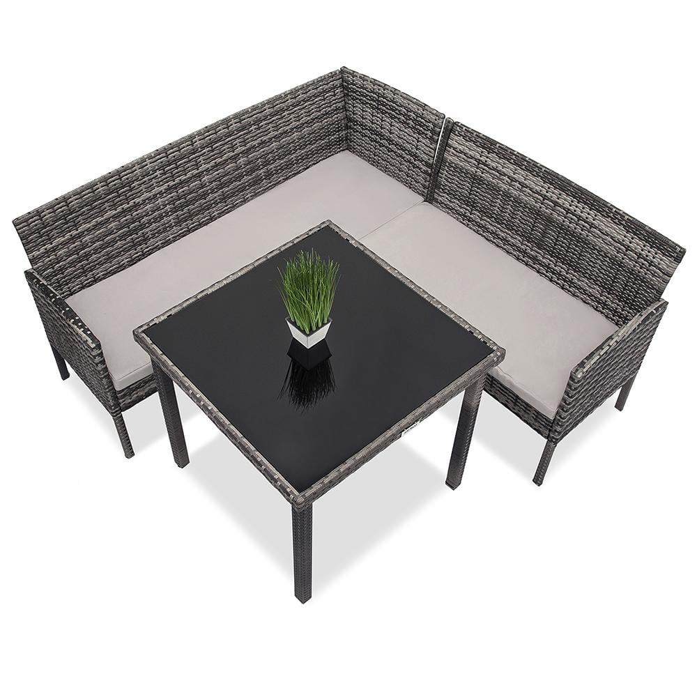 Набір садових меблів Just Relax Женева Плюс з ротангу зі сталевим каркасом Сірий (JR 301)