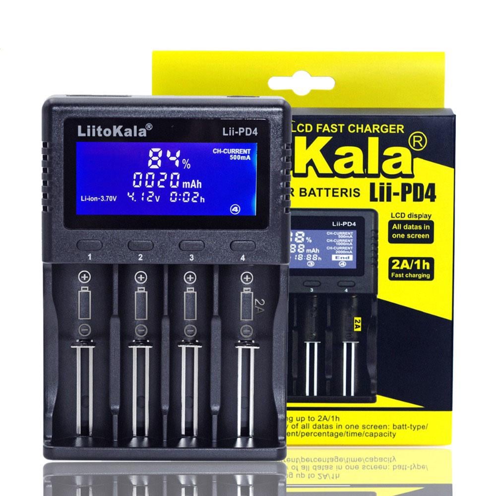 Зарядное устройство для аккумуляторов LiitoKala Lii-PD4 АА/ААА/18650/21700/26650 Li-ion/LiFePO4/Ni-MH/Ni-Cd (19411)