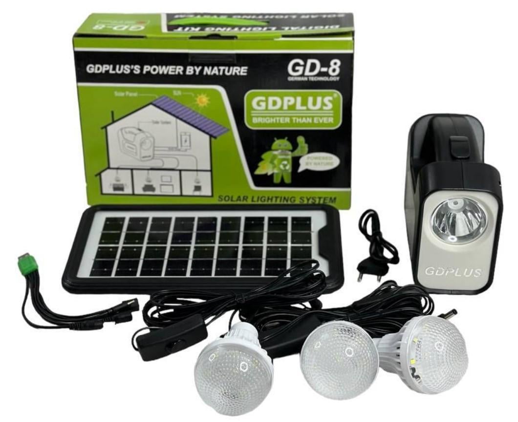 Зарядна система GDPLUS GD-8 з сонячною панеллю 4500 мАг (1992963462) - фото 3 Зарядна система GDPLUS GD-8 з сонячною панеллю 4500 мАг (1992963462) - фото 3