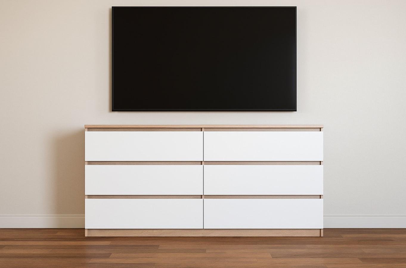 Комод современный Мастер Форм Брайт 1500х376х730 мм Дуб сонома/Белый (20083) - фото 2