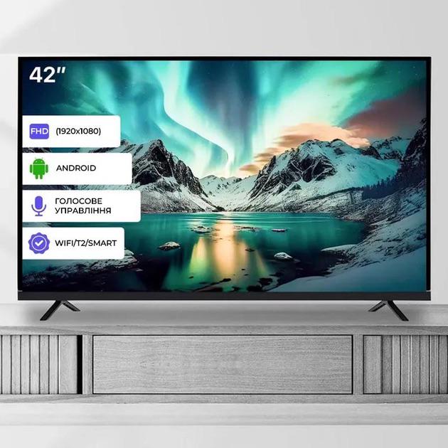 Смарт-телевізор 42 "LED FHD 60Hz Smart Android TV 2/16 Gb T2 Wifi Чорний (09020) - фото 3