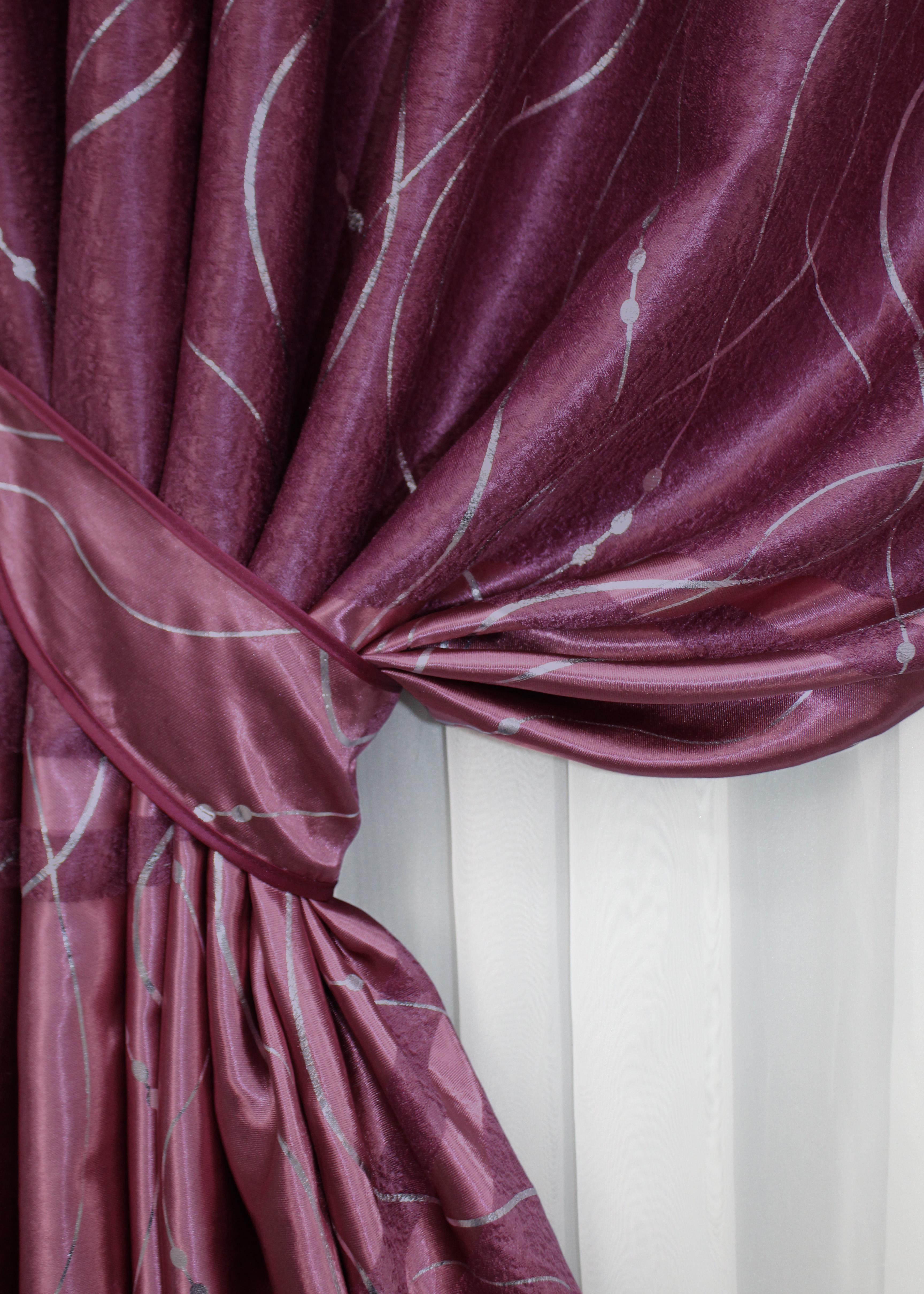 Комплект готовых штор VR-Textil Софт Лиана №459ш 150х270 см 2 шт. Малиновый (30-199) - фото 4 Комплект готовых штор VR-Textil Софт Лиана №459ш 150х270 см 2 шт. Малиновый (30-199) - фото 4