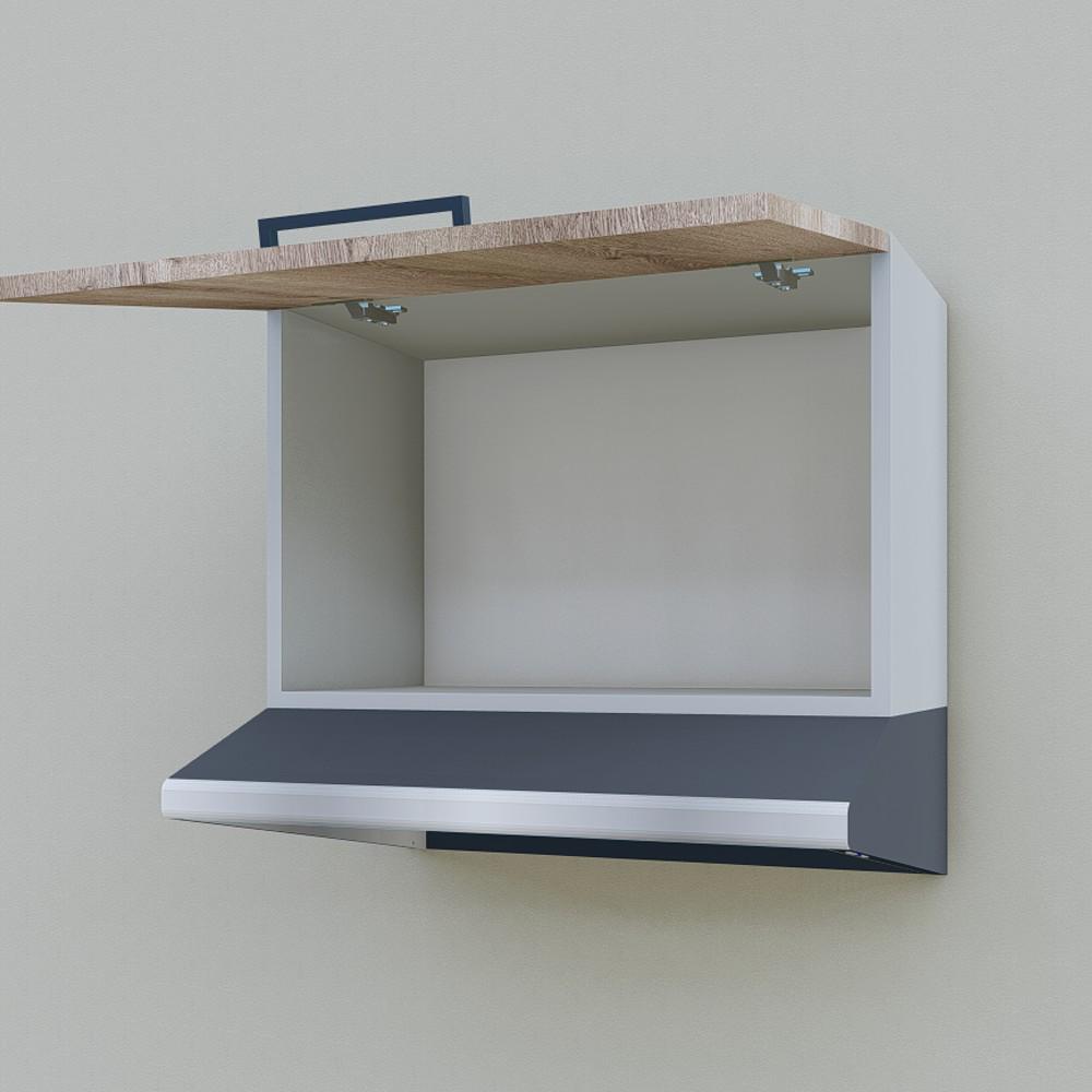 Шкаф навесной Opendoors МП2 для кухни под вытяжку 600 мм Аликанте/Светлый серый (МП2/4) - фото 4