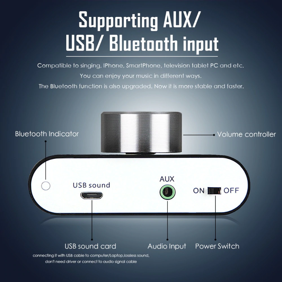 Усилитель мощности звука NOBSOUND NS-01G Pro HI-FI 2х50 Вт Bluetooth (NS-01G) - фото 8