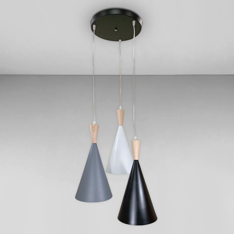 Люстра підвісна на три різні плафони Light House LS-18054-3 MC Чорний