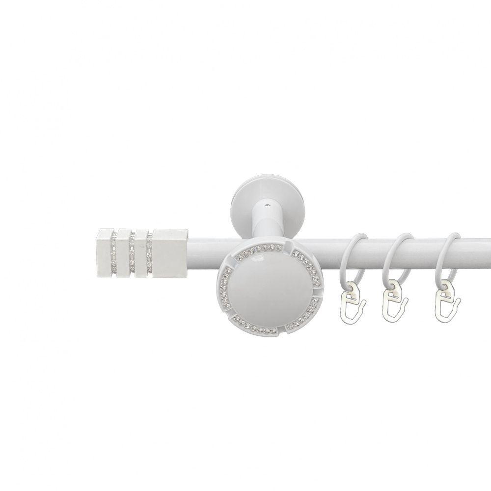 Карниз Orvit Ацтека металевий однорядний розета реверс фламо гладка труба кільце металеве 19 мм 200 см Арктіс (00-00013205)