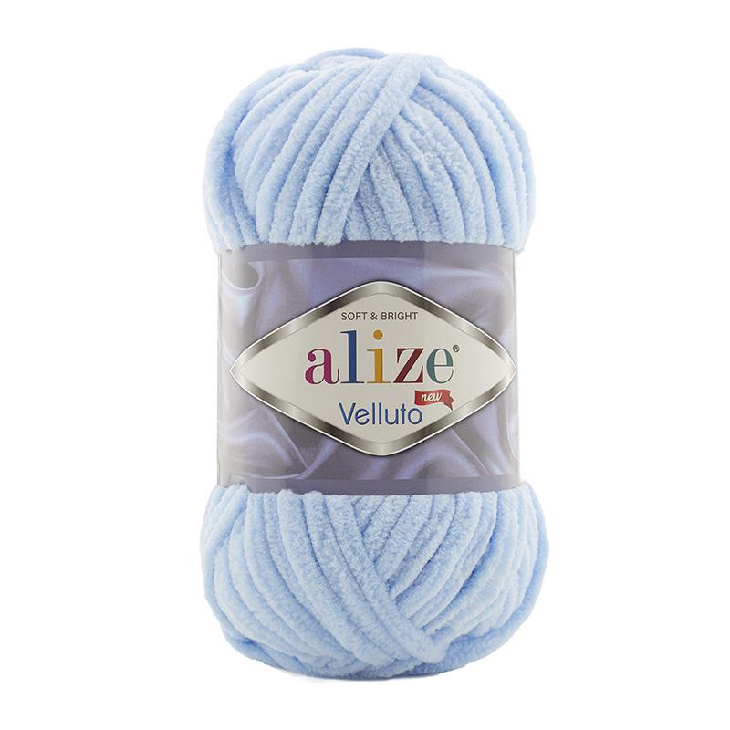 Пряжа Alize Velluto 218 Голубой