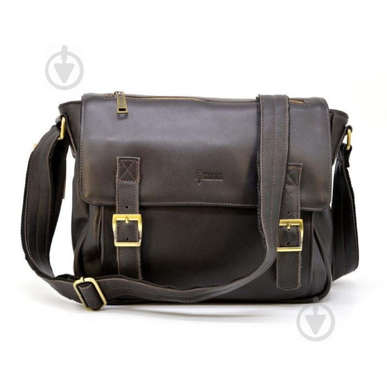 Мужская кожаная сумка через плечо из телячьей кожи TARWA GC-6046-2md Коричневый