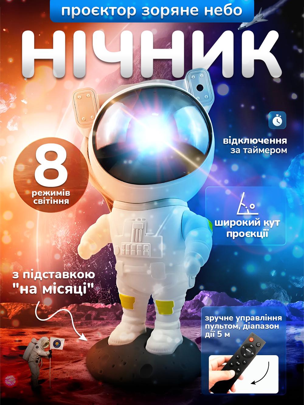 Ночник проектор звездное небо JoyPro лазерный led 360° с пультом Белый (a18bb0e2) - фото 2