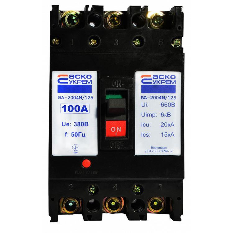 Автоматический выключатель АСКО-УКРЕМ ВА-2004N/125 100А 3 полюса (2348860054)