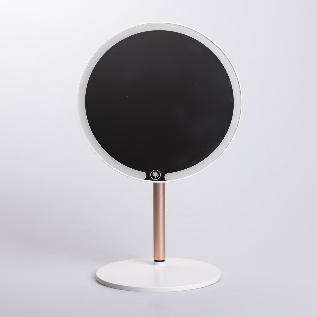 Дзеркало косметичне з підсвічуванням кругле настільне 21 см Білий (6887)